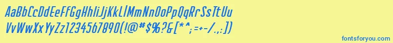 CreatorcreditsbbItal Font – Blue Fonts on Yellow Background