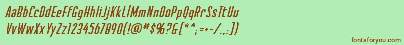 Шрифт CreatorcreditsbbItal – коричневые шрифты на зелёном фоне