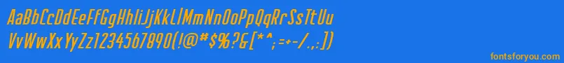 CreatorcreditsbbItal Font – Orange Fonts on Blue Background