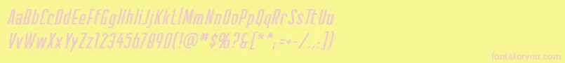 CreatorcreditsbbItal Font – Pink Fonts on Yellow Background