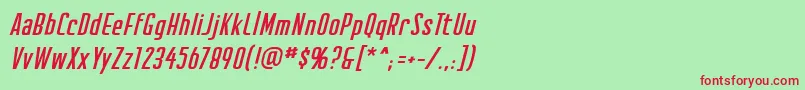 CreatorcreditsbbItal Font – Red Fonts on Green Background