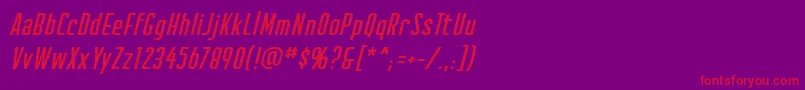 CreatorcreditsbbItal Font – Red Fonts on Purple Background