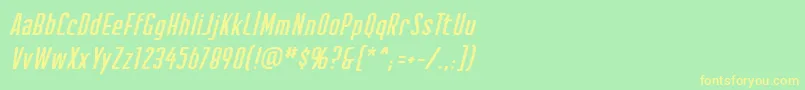 CreatorcreditsbbItal Font – Yellow Fonts on Green Background