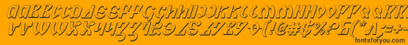 PiperPie3DItalic-Schriftart – Schwarze Schriften auf orangefarbenem Hintergrund