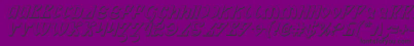 Czcionka PiperPie3DItalic – czarne czcionki na fioletowym tle