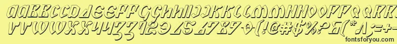 PiperPie3DItalic Font – Black Fonts on Yellow Background