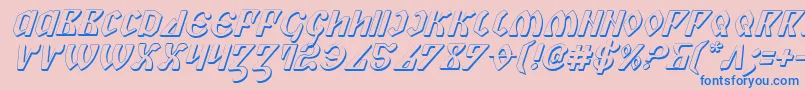 PiperPie3DItalic Font – Blue Fonts on Pink Background