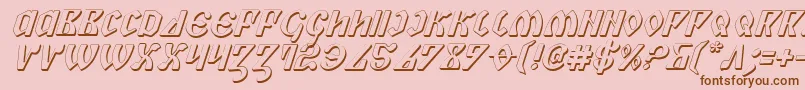 PiperPie3DItalic Font – Brown Fonts on Pink Background