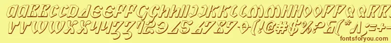 PiperPie3DItalic Font – Brown Fonts on Yellow Background