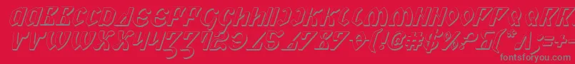 PiperPie3DItalic Font – Gray Fonts on Red Background