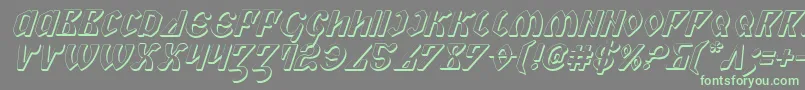 PiperPie3DItalic-Schriftart – Grüne Schriften auf grauem Hintergrund