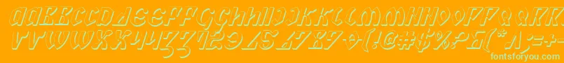 PiperPie3DItalic Font – Green Fonts on Orange Background