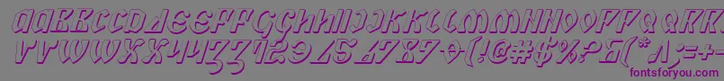 PiperPie3DItalic Font – Purple Fonts on Gray Background