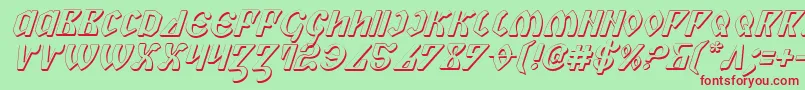 PiperPie3DItalic Font – Red Fonts on Green Background