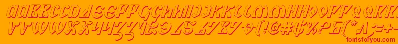 PiperPie3DItalic Font – Red Fonts on Orange Background