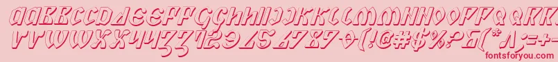 PiperPie3DItalic Font – Red Fonts on Pink Background