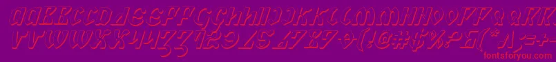 PiperPie3DItalic-Schriftart – Rote Schriften auf violettem Hintergrund