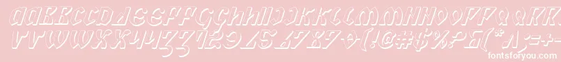 PiperPie3DItalic-Schriftart – Weiße Schriften auf rosa Hintergrund