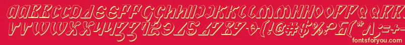 PiperPie3DItalic Font – Yellow Fonts on Red Background