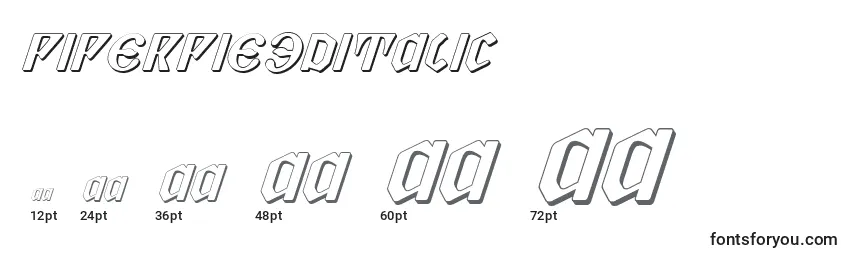 PiperPie3DItalic Font Sizes
