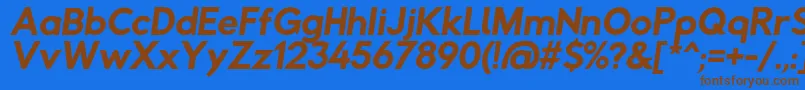 Rabbidhighwaysigniiobl Font – Brown Fonts on Blue Background