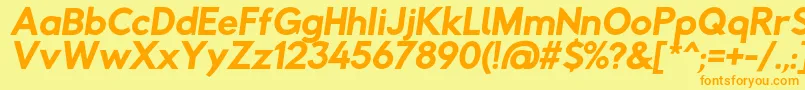 Rabbidhighwaysigniiobl Font – Orange Fonts on Yellow Background