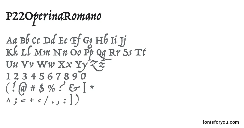 Шрифт P22OperinaRomano – алфавит, цифры, специальные символы