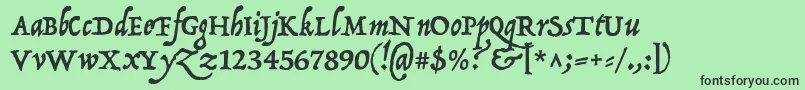 フォントP22OperinaRomano – 緑の背景に黒い文字