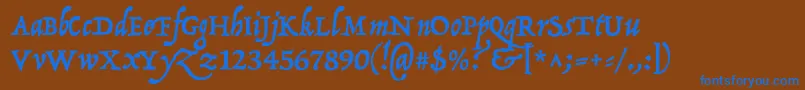 フォントP22OperinaRomano – 茶色の背景に青い文字