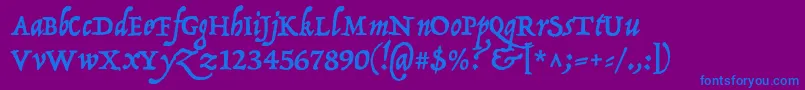 フォントP22OperinaRomano – 紫色の背景に青い文字