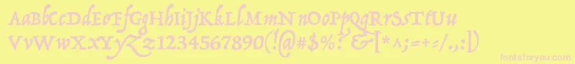 P22OperinaRomano Font – Pink Fonts on Yellow Background
