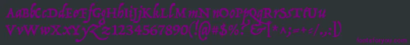 P22OperinaRomano Font – Purple Fonts on Black Background