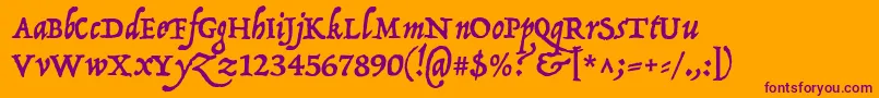 P22OperinaRomano Font – Purple Fonts on Orange Background