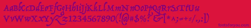 P22OperinaRomano Font – Purple Fonts on Red Background