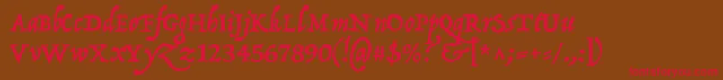 P22OperinaRomano Font – Red Fonts on Brown Background