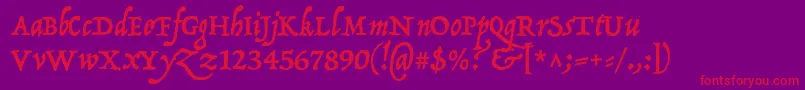 P22OperinaRomano Font – Red Fonts on Purple Background