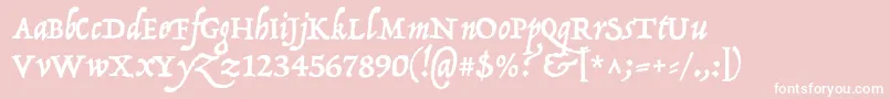 P22OperinaRomano-fontti – valkoiset fontit vaaleanpunaisella taustalla