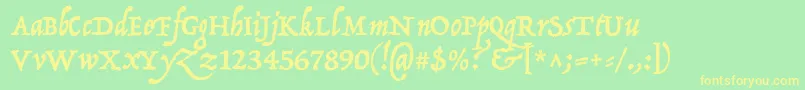 P22OperinaRomano Font – Yellow Fonts on Green Background
