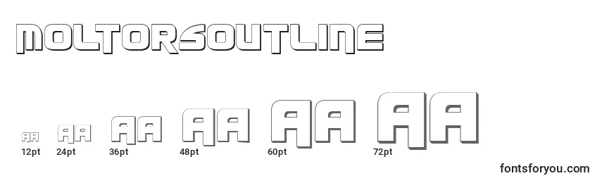 Размеры шрифта MoltorsOutline