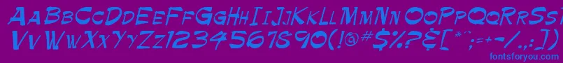 Paintbrush Font – Blue Fonts on Purple Background