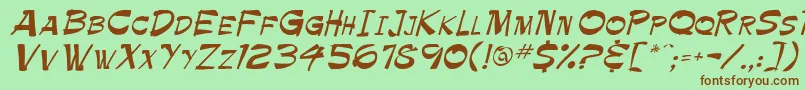 Paintbrush Font – Brown Fonts on Green Background