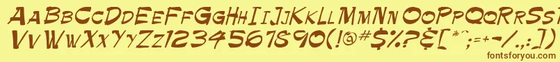 Paintbrush Font – Brown Fonts on Yellow Background