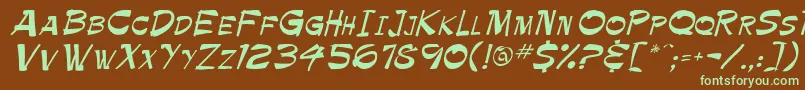 Paintbrush Font – Green Fonts on Brown Background