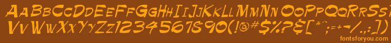 Paintbrush Font – Orange Fonts on Brown Background