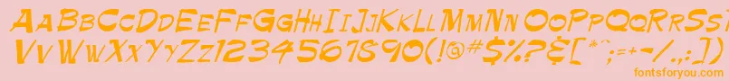 Paintbrush Font – Orange Fonts on Pink Background
