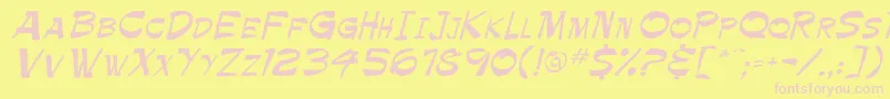 Paintbrush Font – Pink Fonts on Yellow Background