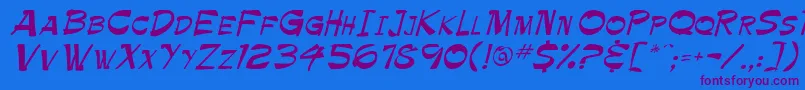 Paintbrush Font – Purple Fonts on Blue Background