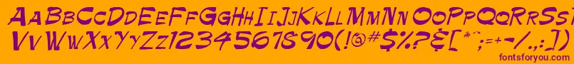 Paintbrush Font – Purple Fonts on Orange Background