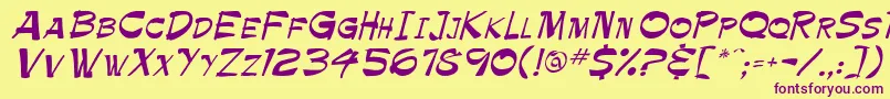 Paintbrush Font – Purple Fonts on Yellow Background