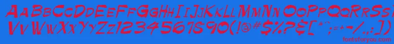 Paintbrush Font – Red Fonts on Blue Background